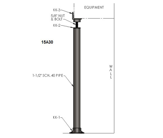 Equipment Leg Assembly 15A30 555x470